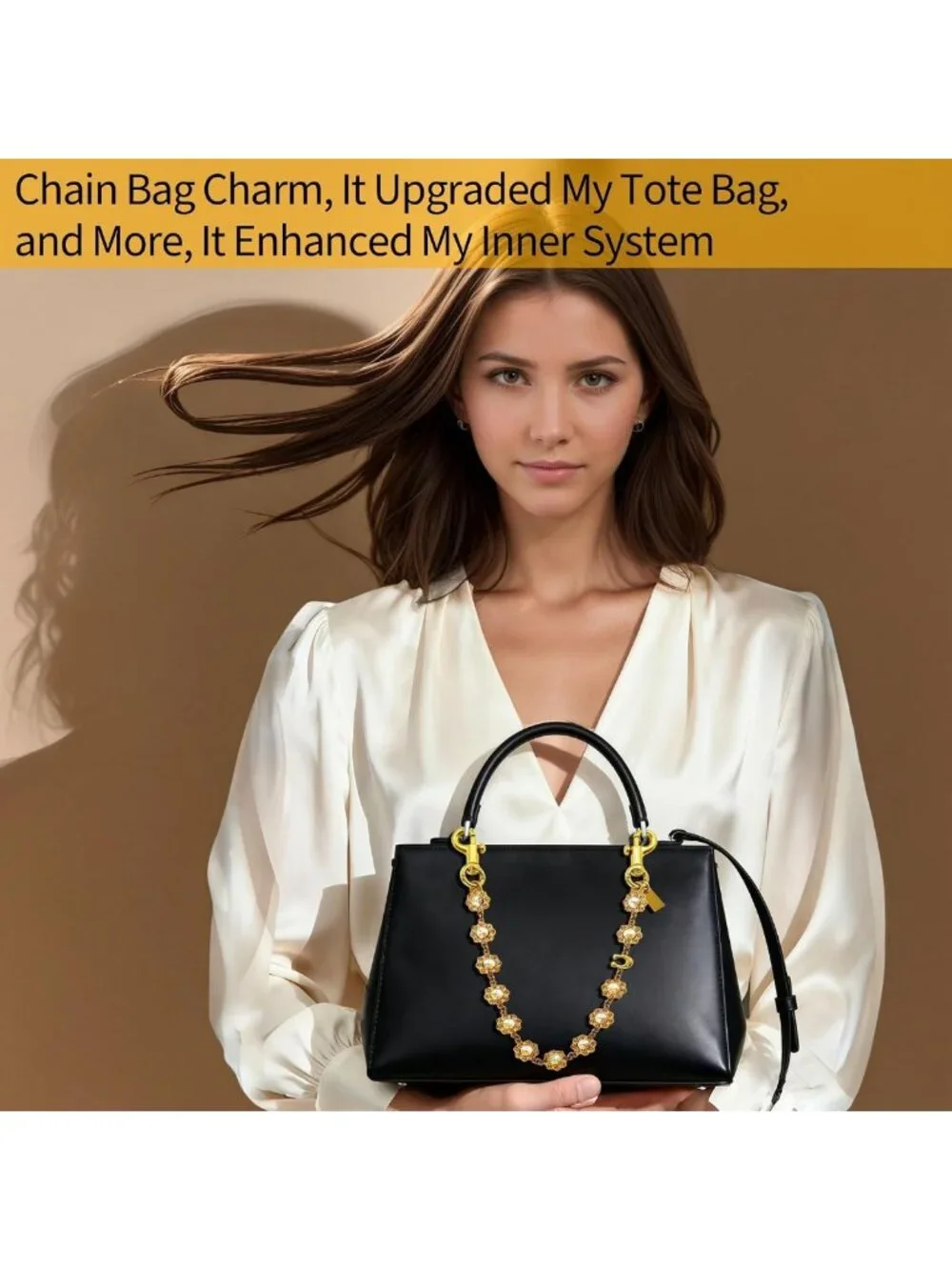 Rhinestone Chain Bag Charm for Handbag, Purse & Tote Accessories for Women